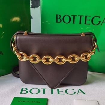 Bottega Veneta Mount Smooth Calfskin Small Chain Envelope Bag Fondant Brown 2021 (WT-21080628)