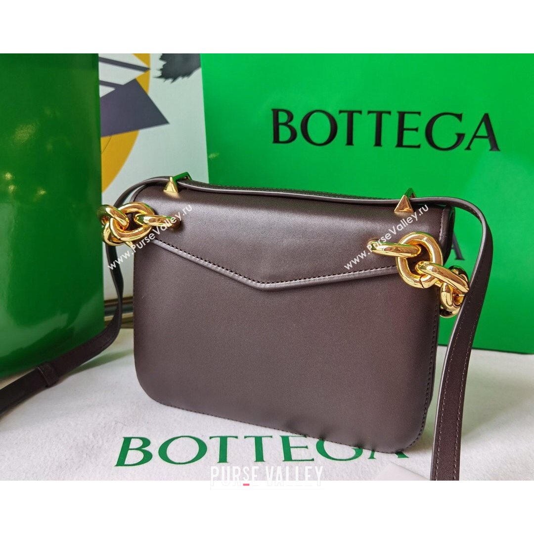 Bottega Veneta Mount Smooth Calfskin Small Chain Envelope Bag Fondant Brown 2021 (WT-21080628)