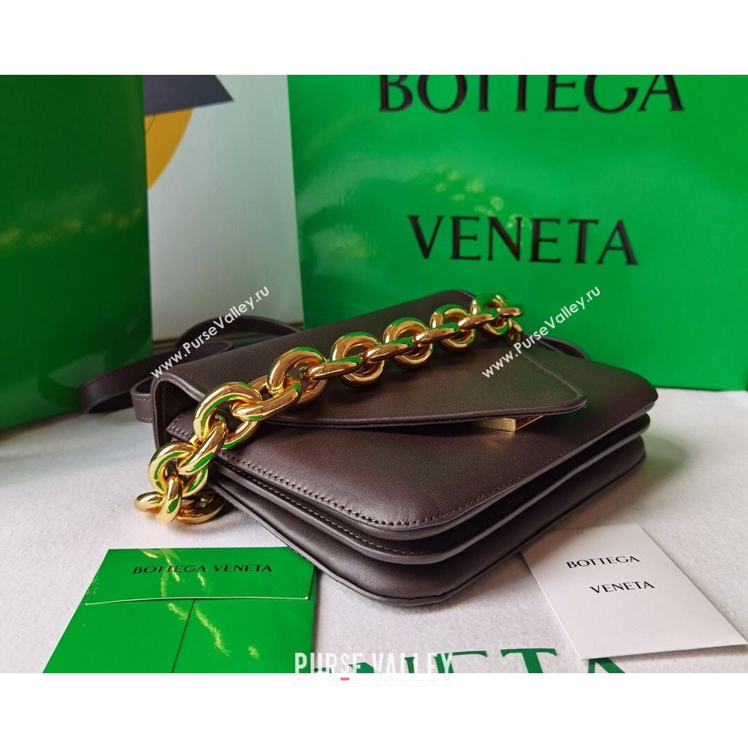 Bottega Veneta Mount Smooth Calfskin Small Chain Envelope Bag Fondant Brown 2021 (WT-21080628)