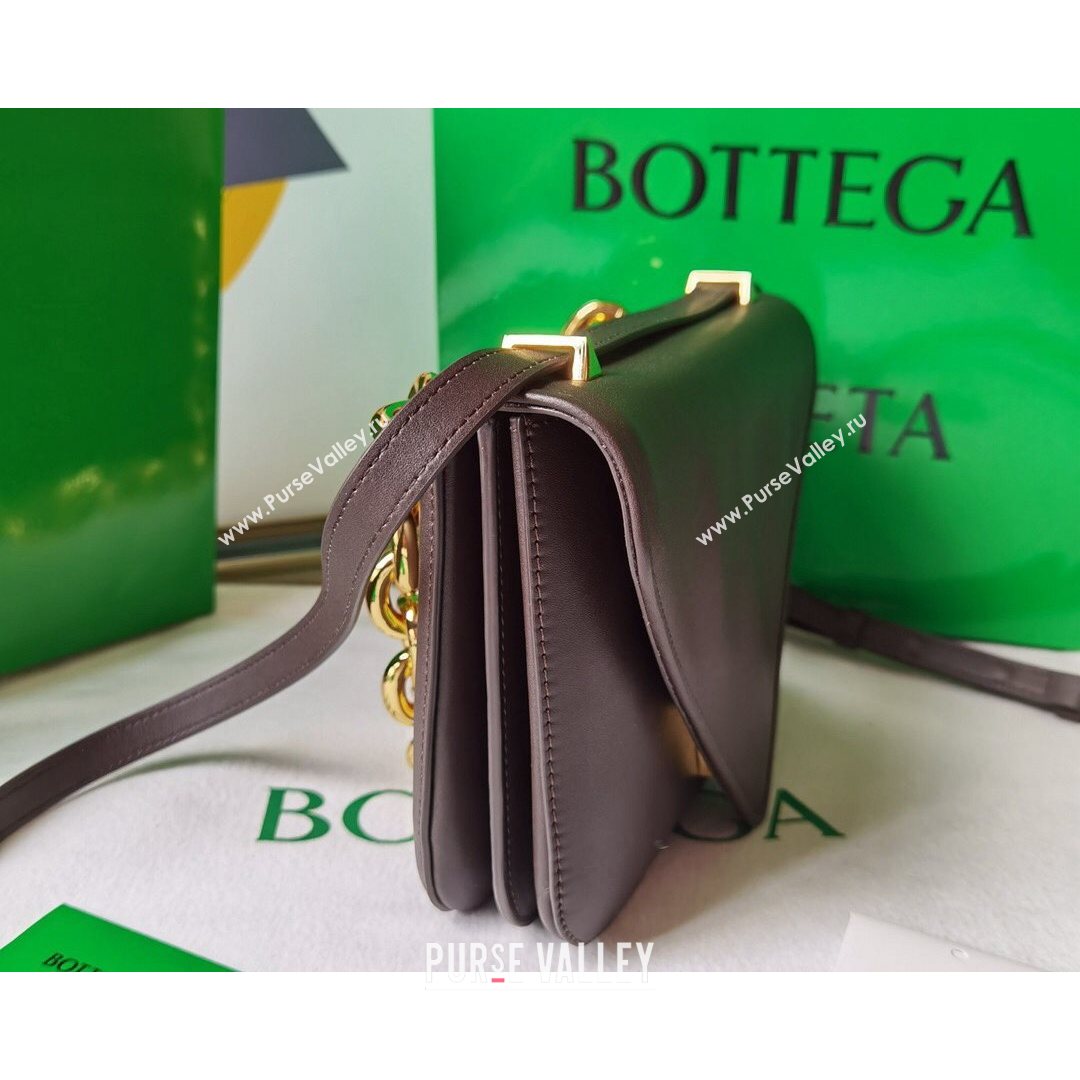 Bottega Veneta Mount Smooth Calfskin Small Chain Envelope Bag Fondant Brown 2021 (WT-21080628)