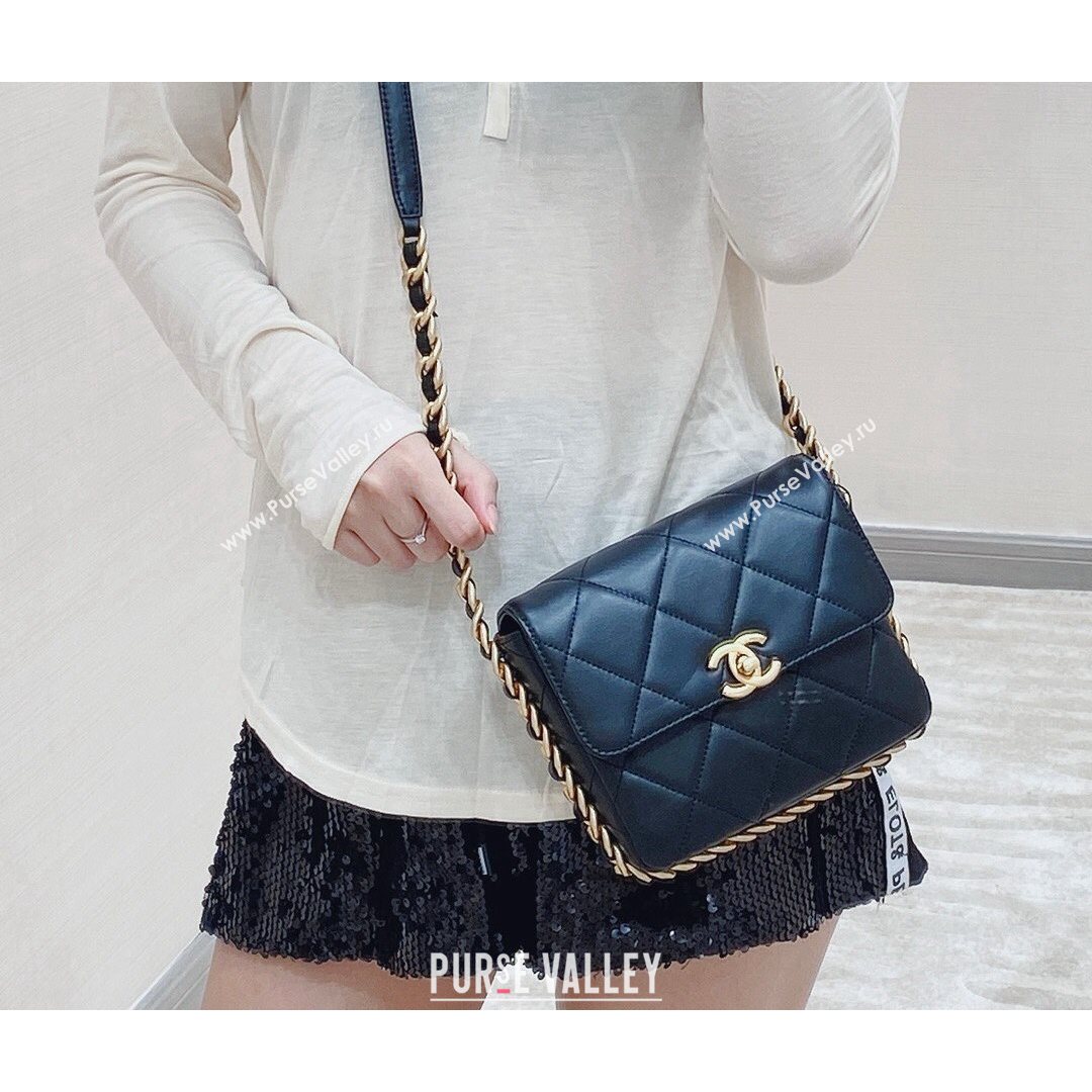 Chanel Calfskin Mini Flap Bag AS2377 Black 2021 (SM-21082759)