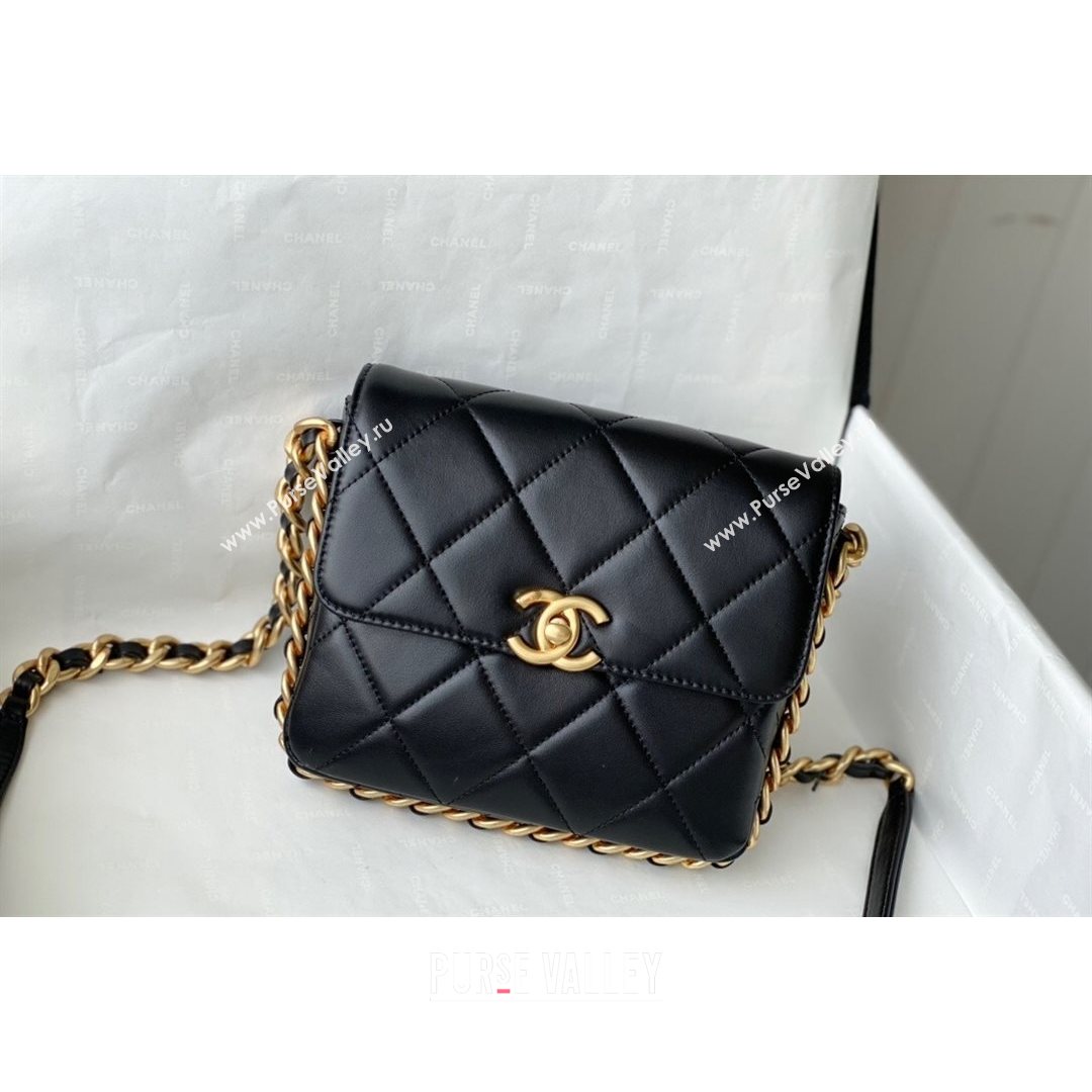 Chanel Calfskin Mini Flap Bag AS2377 Black 2021 (SM-21082759)