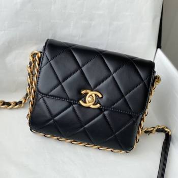 Chanel Calfskin Mini Flap Bag AS2377 Black 2021 (SM-21082759)