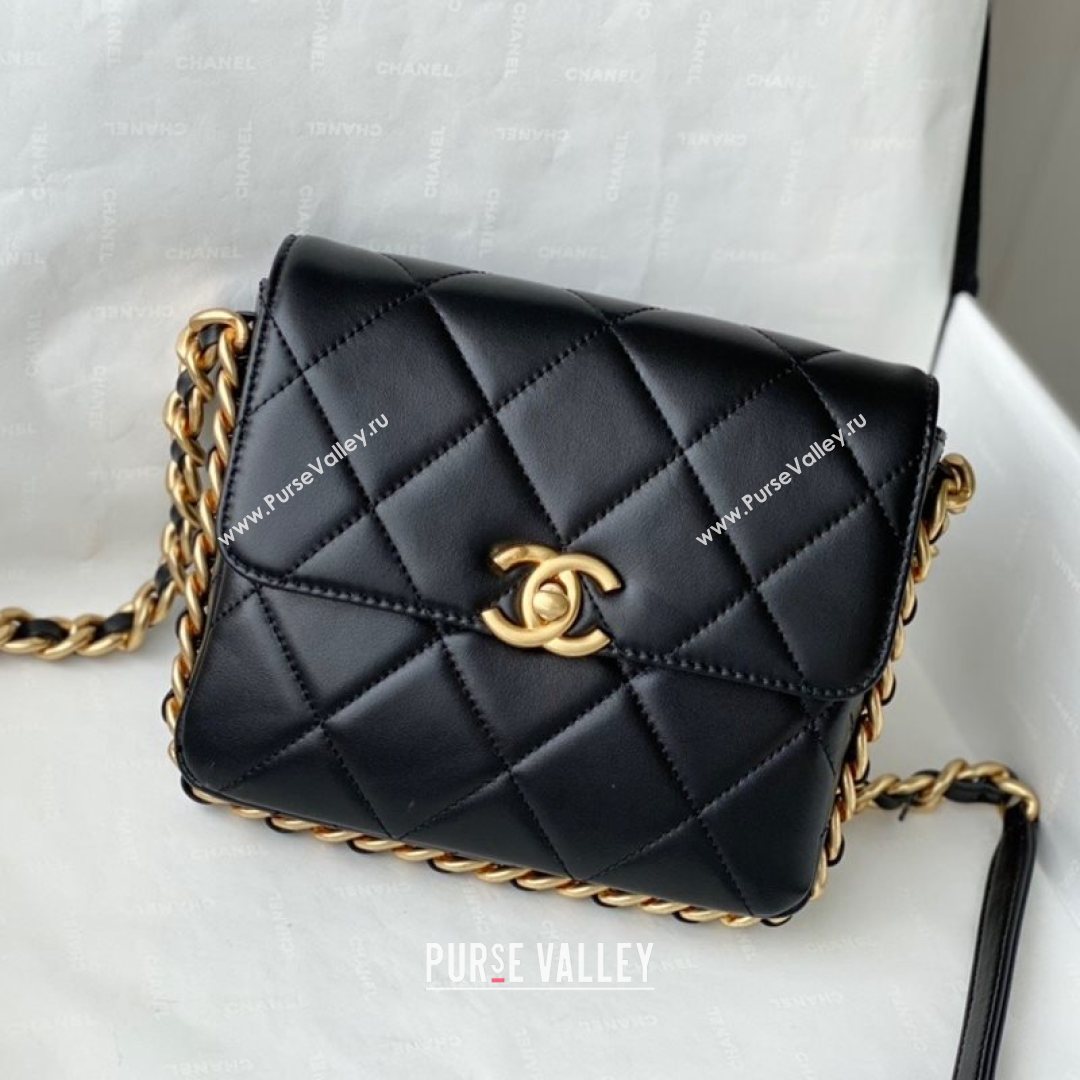 Chanel Calfskin Mini Flap Bag AS2377 Black 2021 (SM-21082759)