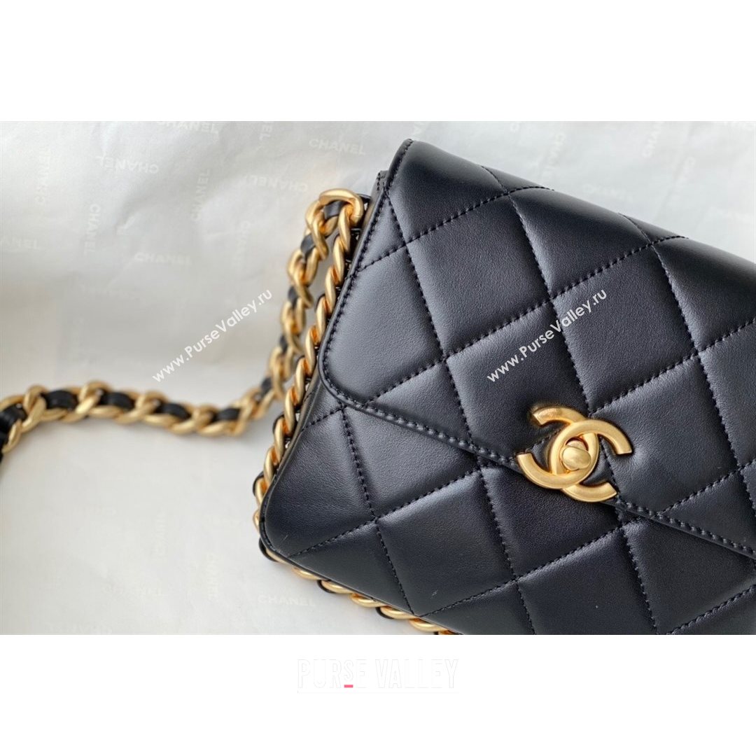 Chanel Calfskin Mini Flap Bag AS2377 Black 2021 (SM-21082759)