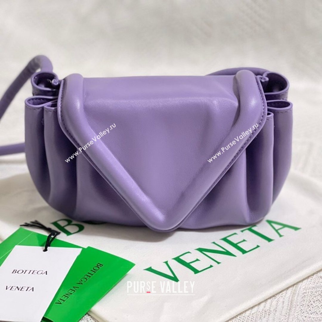 Bottega Veneta Beak Small Lambskin Crossbody Bag Lavender Purple 2021 (WT-21080632)