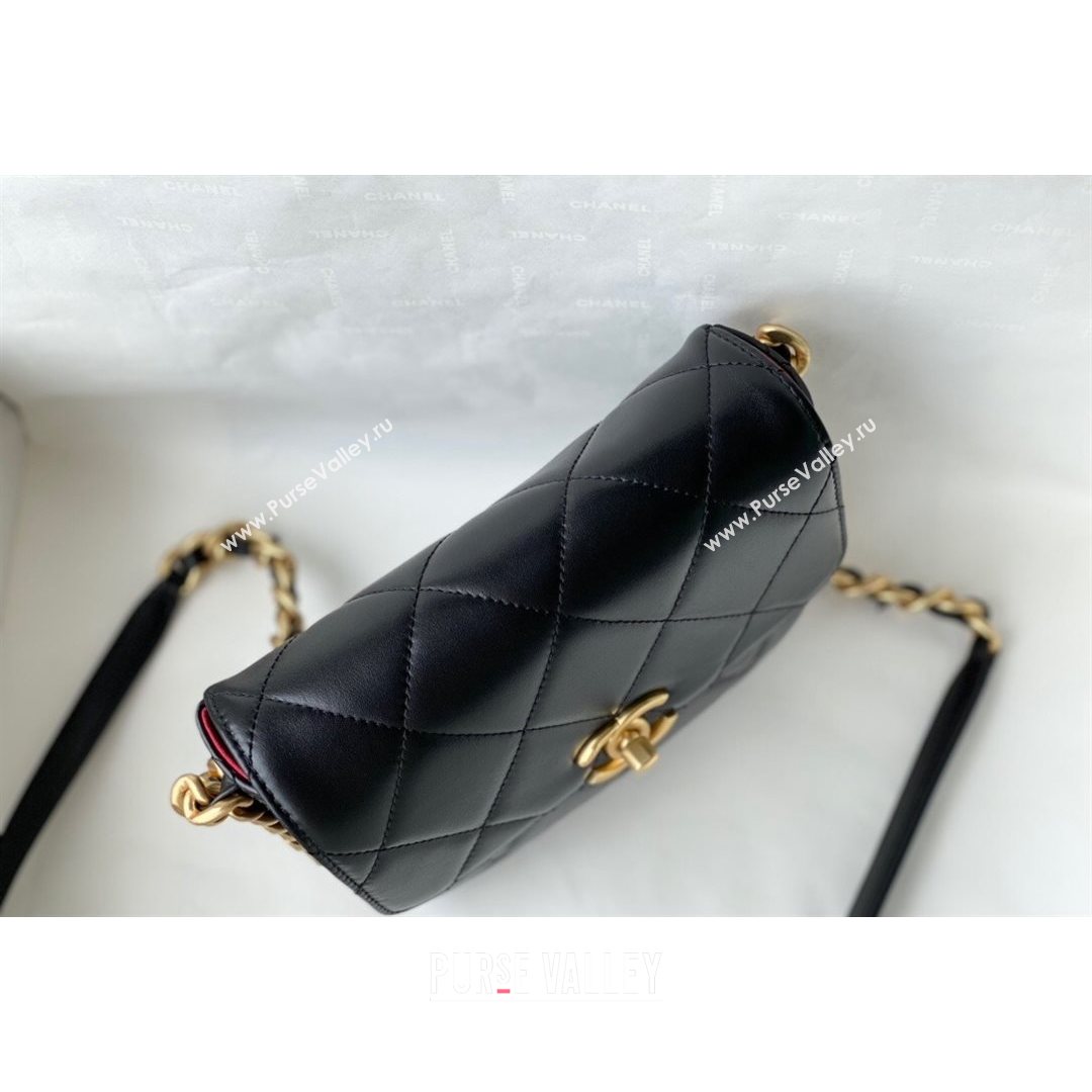 Chanel Calfskin Mini Flap Bag AS2377 Black 2021 (SM-21082759)