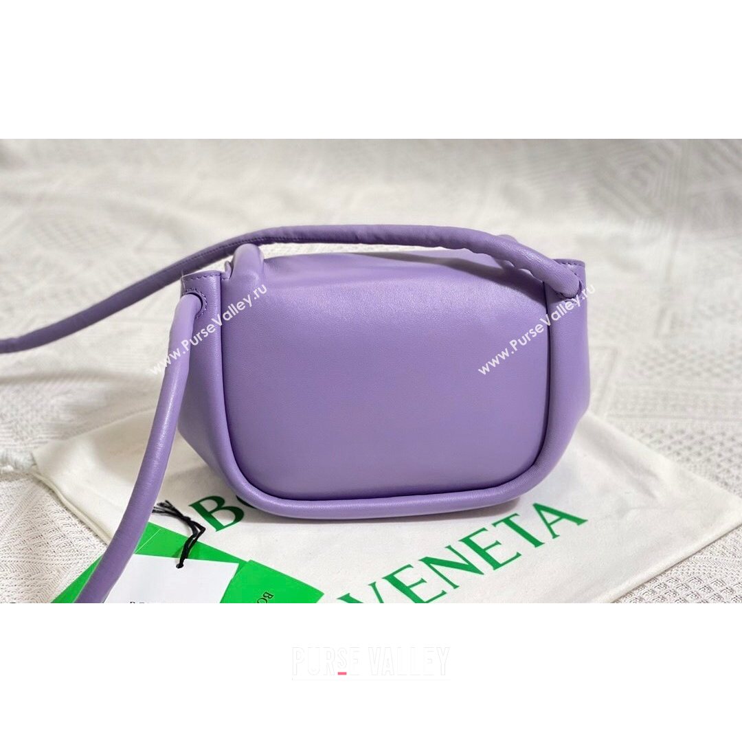 Bottega Veneta Beak Small Lambskin Crossbody Bag Lavender Purple 2021 (WT-21080632)