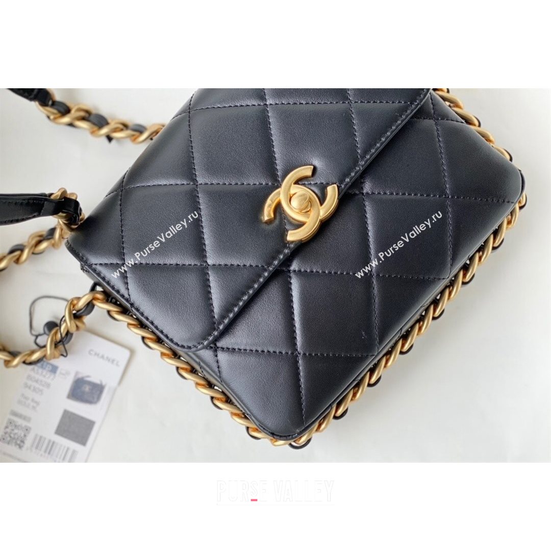 Chanel Calfskin Mini Flap Bag AS2377 Black 2021 (SM-21082759)