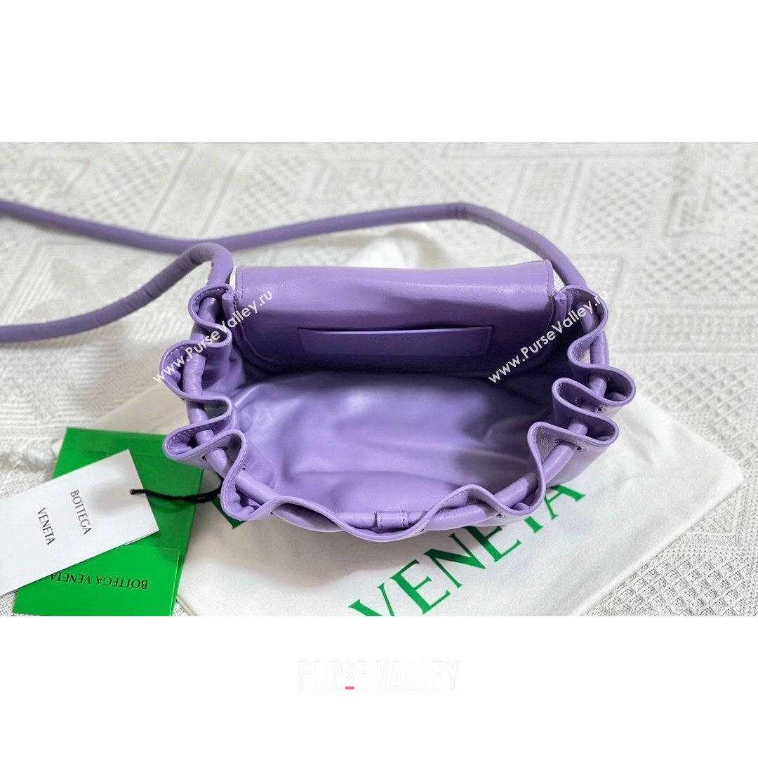 Bottega Veneta Beak Small Lambskin Crossbody Bag Lavender Purple 2021 (WT-21080632)