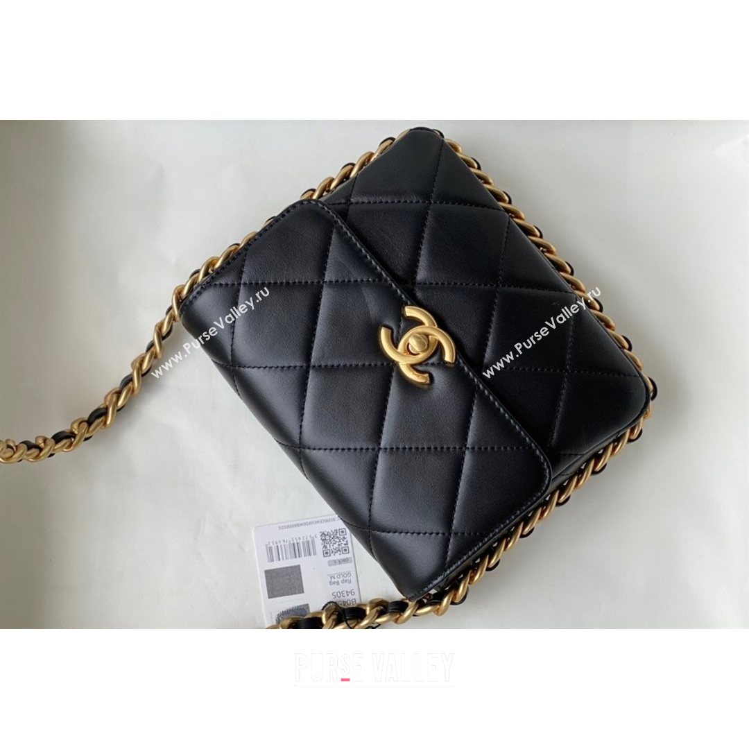 Chanel Calfskin Mini Flap Bag AS2377 Black 2021 (SM-21082759)