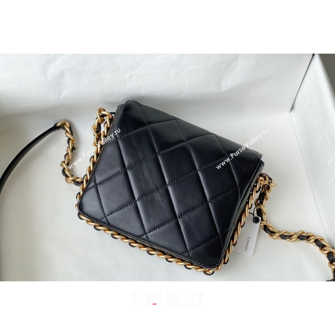 Chanel Calfskin Mini Flap Bag AS2377 Black 2021 (SM-21082759)