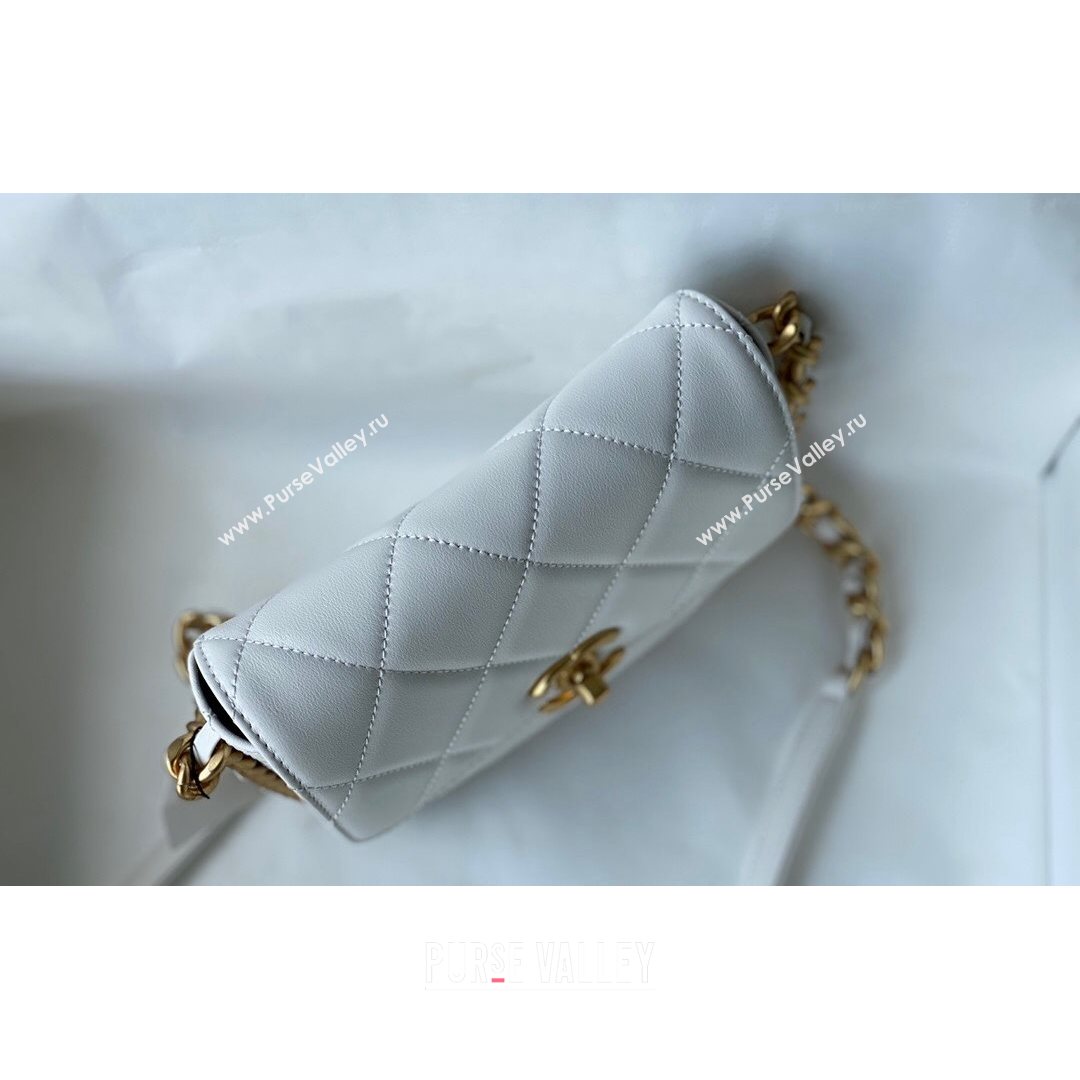 Chanel Calfskin Mini Flap Bag AS2377 White 2021 (SM-21082758)