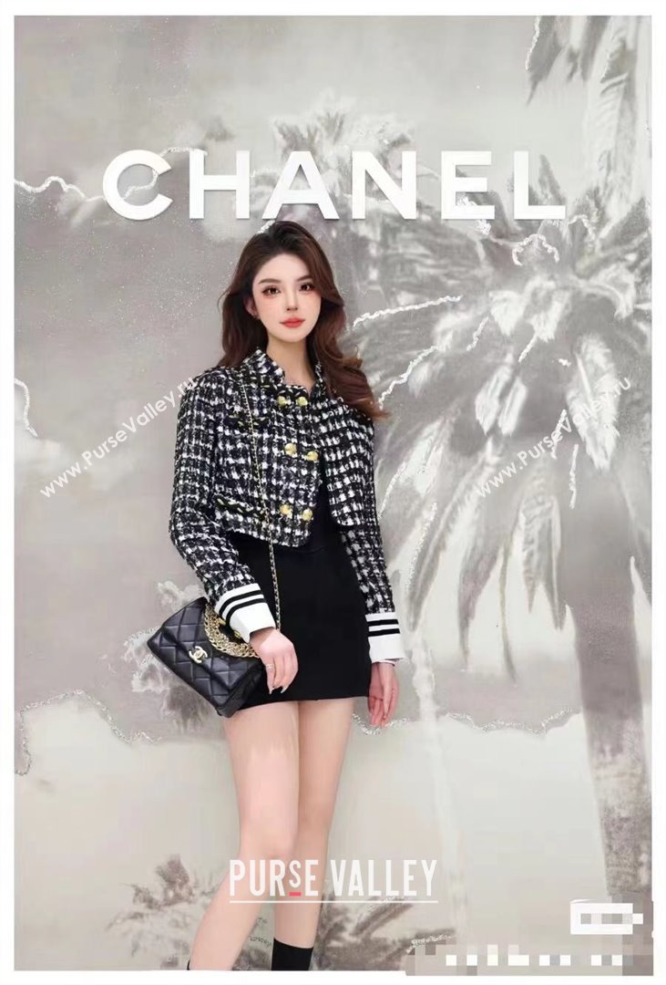 Chanel Lambskin Flap Bag With Crystal Chain Black 2024 (YEZI-24032613)