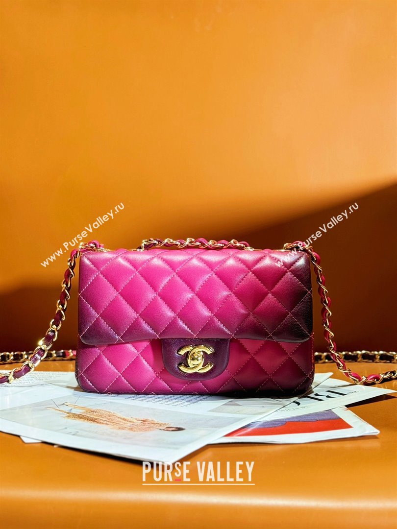 Chanel Quilted Lambskin Mini Classic Flap Bag Rosy 2024 (YEZI-24032220)