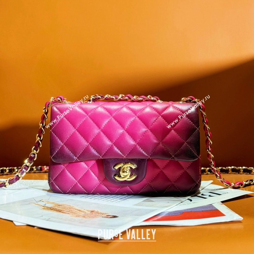 Chanel Quilted Lambskin Mini Classic Flap Bag Rosy 2024 (YEZI-24032220)