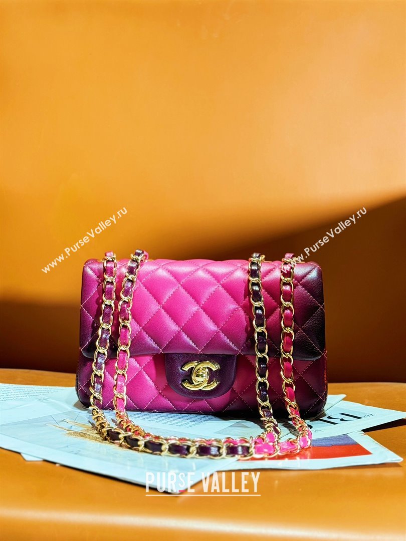 Chanel Quilted Lambskin Mini Classic Flap Bag Rosy 2024 (YEZI-24032220)