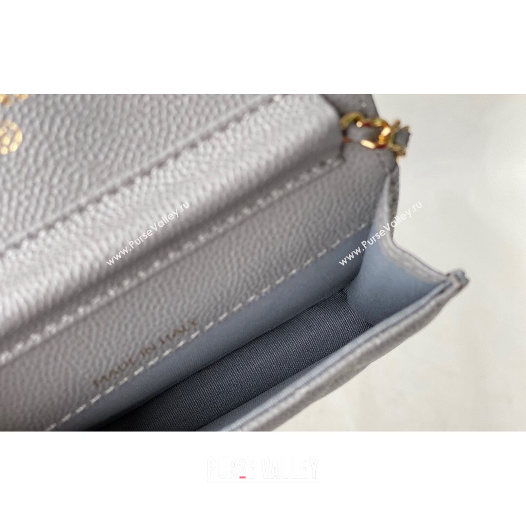 Chanel Grained Calfskin Clutch with COCO Chain  AP2306 Gray 2021 (SM-21082760)