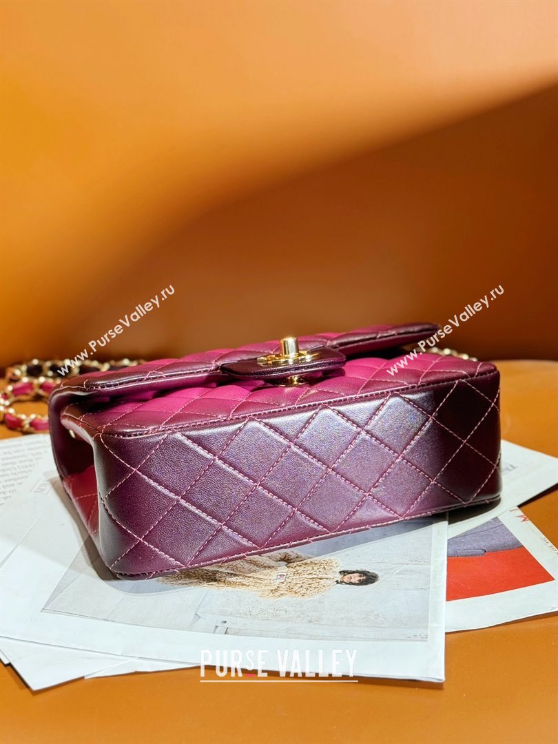 Chanel Quilted Lambskin Mini Classic Flap Bag Rosy 2024 (YEZI-24032220)