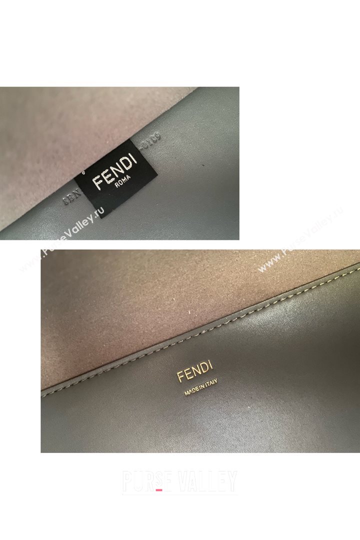 Fendi Sunshine Shopper Leather Tote Bag Grey 2020 (AFEI-20112601)