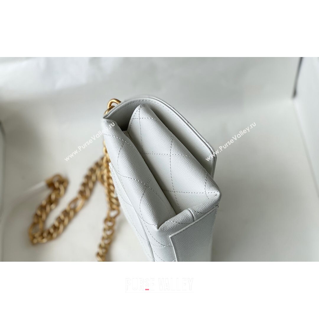 Chanel Grained Calfskin & Gold-Tone Metal Mini Flap Bag AS2711 White 2021 (SM-21082746)