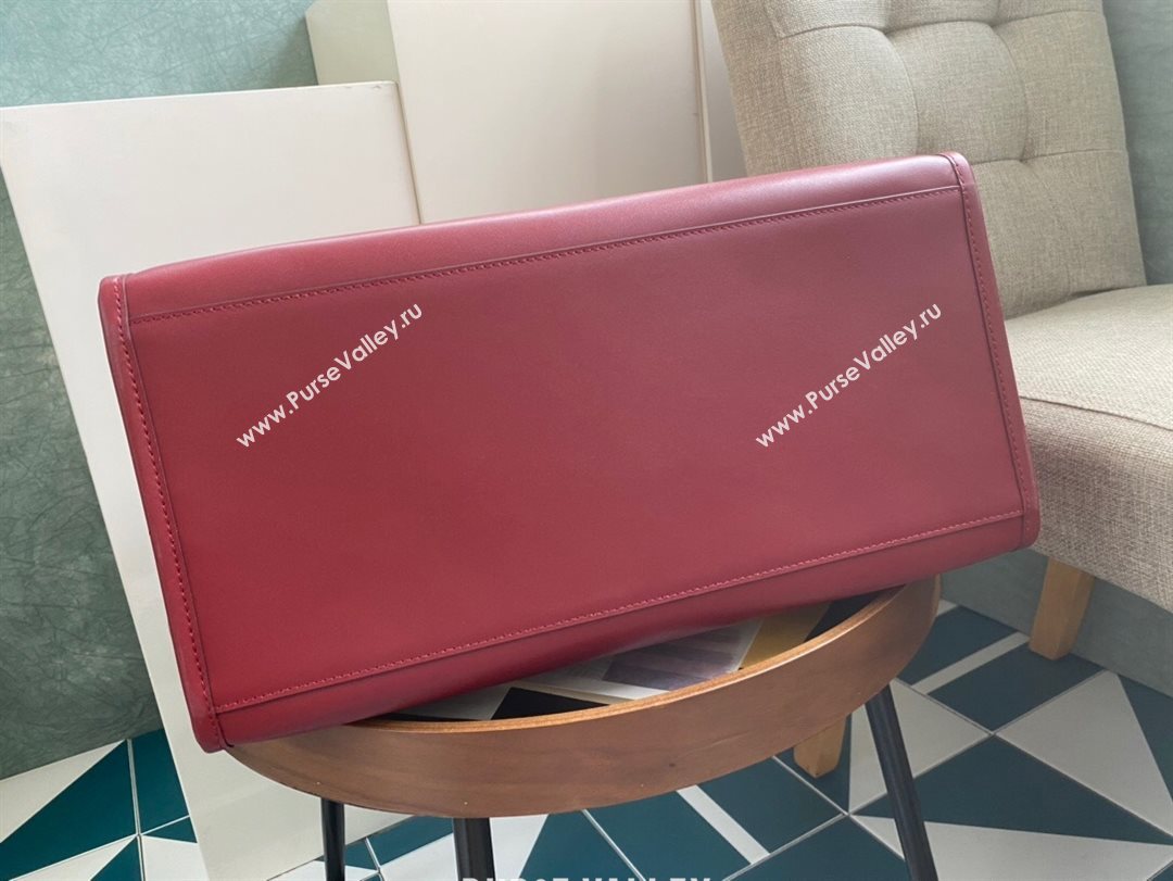 Fendi Sunshine Shopper Leather Tote Bag Burgundy 2020 (AFEI-20112603)