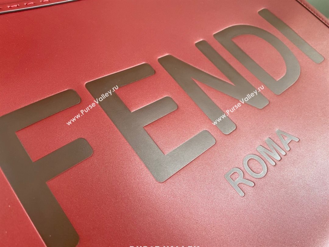 Fendi Sunshine Shopper Leather Tote Bag Burgundy 2020 (AFEI-20112603)