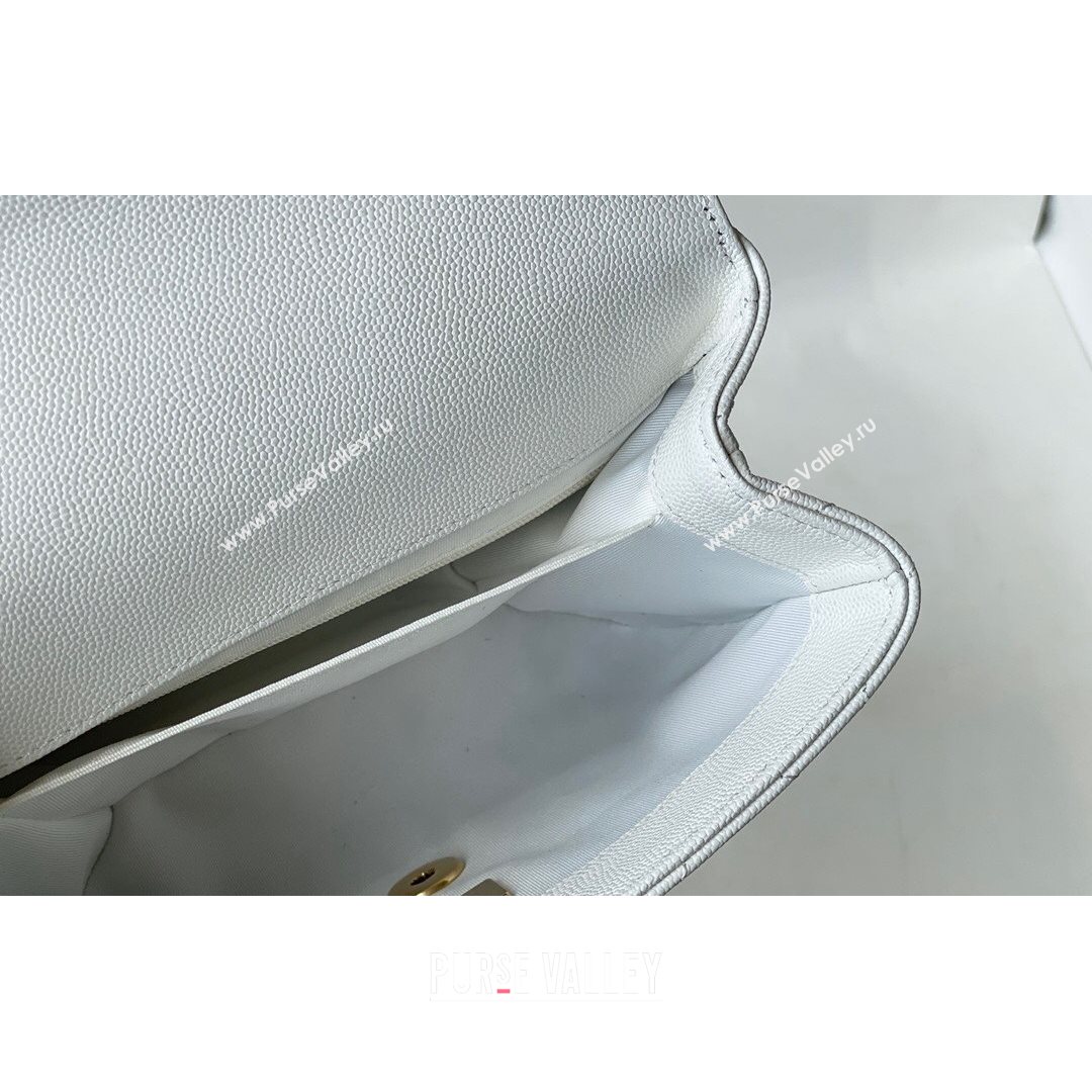 Chanel Grained Calfskin & Gold-Tone Metal Mini Flap Bag AS2711 White 2021 (SM-21082746)