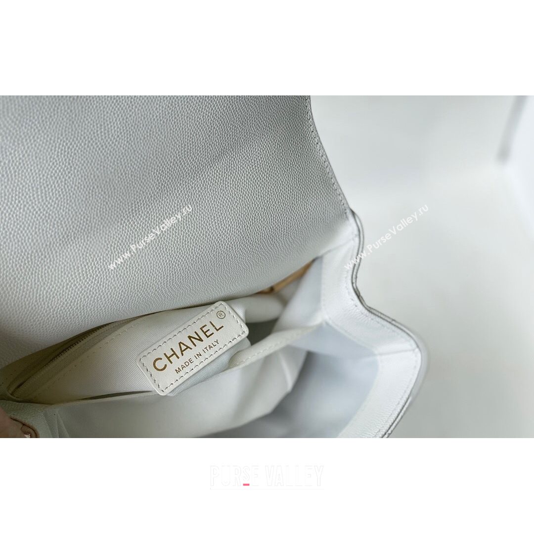 Chanel Grained Calfskin & Gold-Tone Metal Mini Flap Bag AS2711 White 2021 (SM-21082746)
