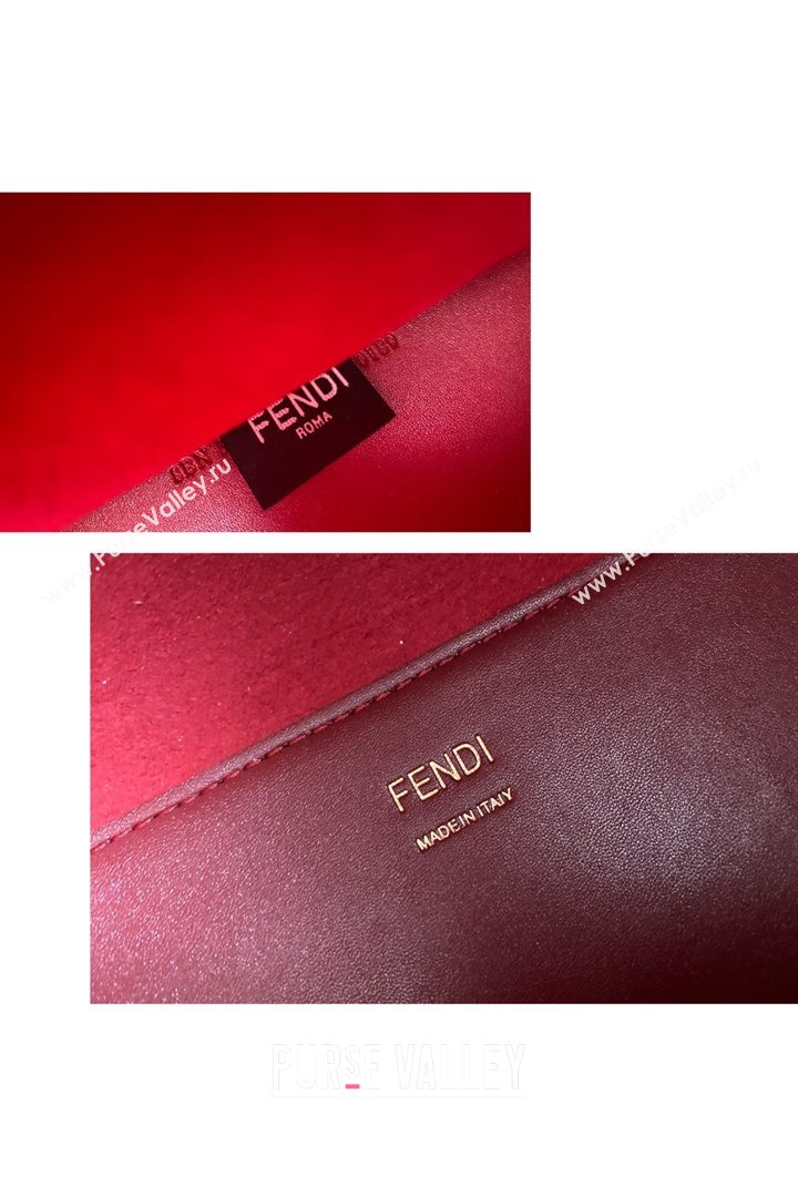 Fendi Sunshine Shopper Leather Tote Bag Burgundy 2020 (AFEI-20112603)