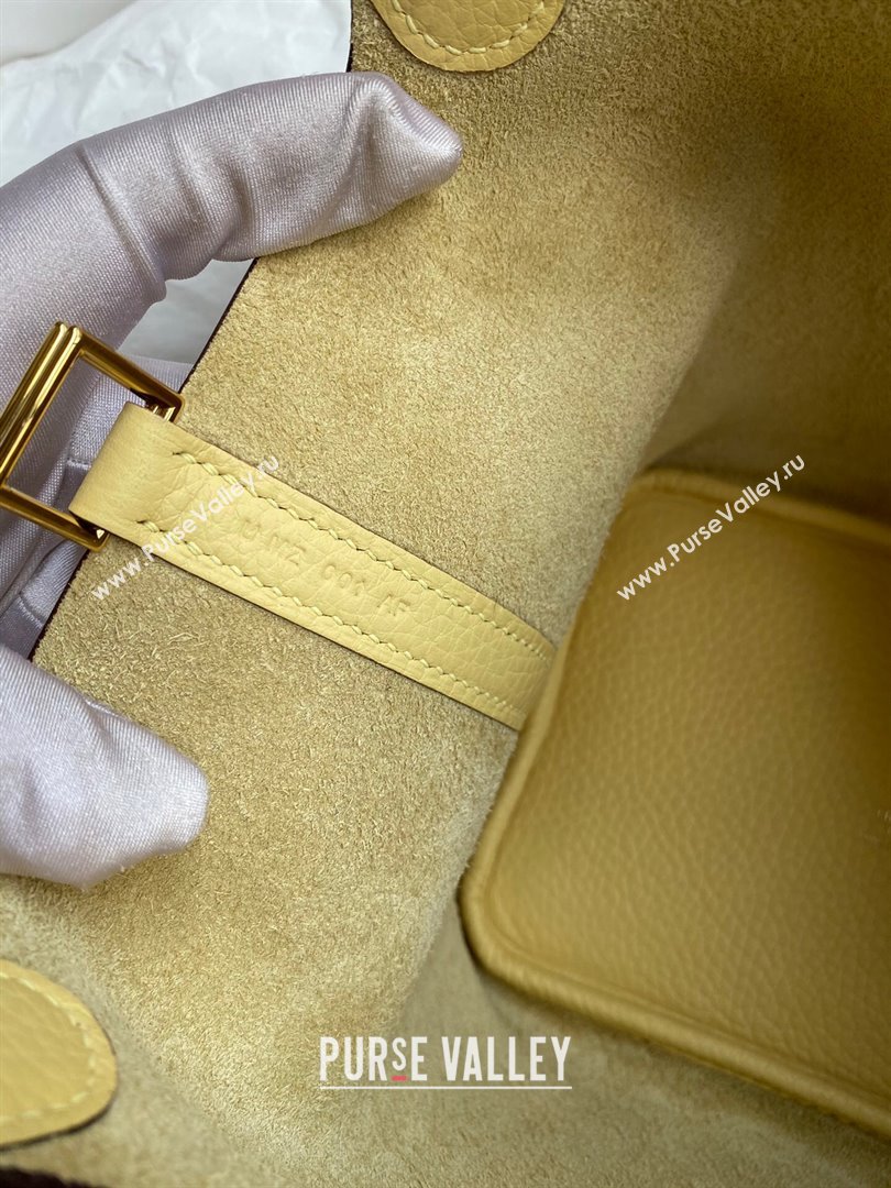 Hermes Picotin Lock Bag 18cm/22cm in Taurillon Clemence Leather Light Yellow/Gold 2023 (Handmade) (M-23110739)