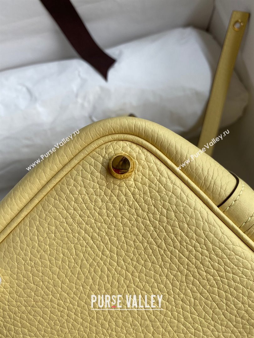 Hermes Picotin Lock Bag 18cm/22cm in Taurillon Clemence Leather Light Yellow/Gold 2023 (Handmade) (M-23110739)