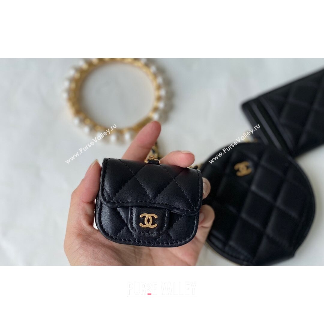 Chanel Lambskin Clutch Set with Chain AS2229 Black 2021 (SM-21082761)