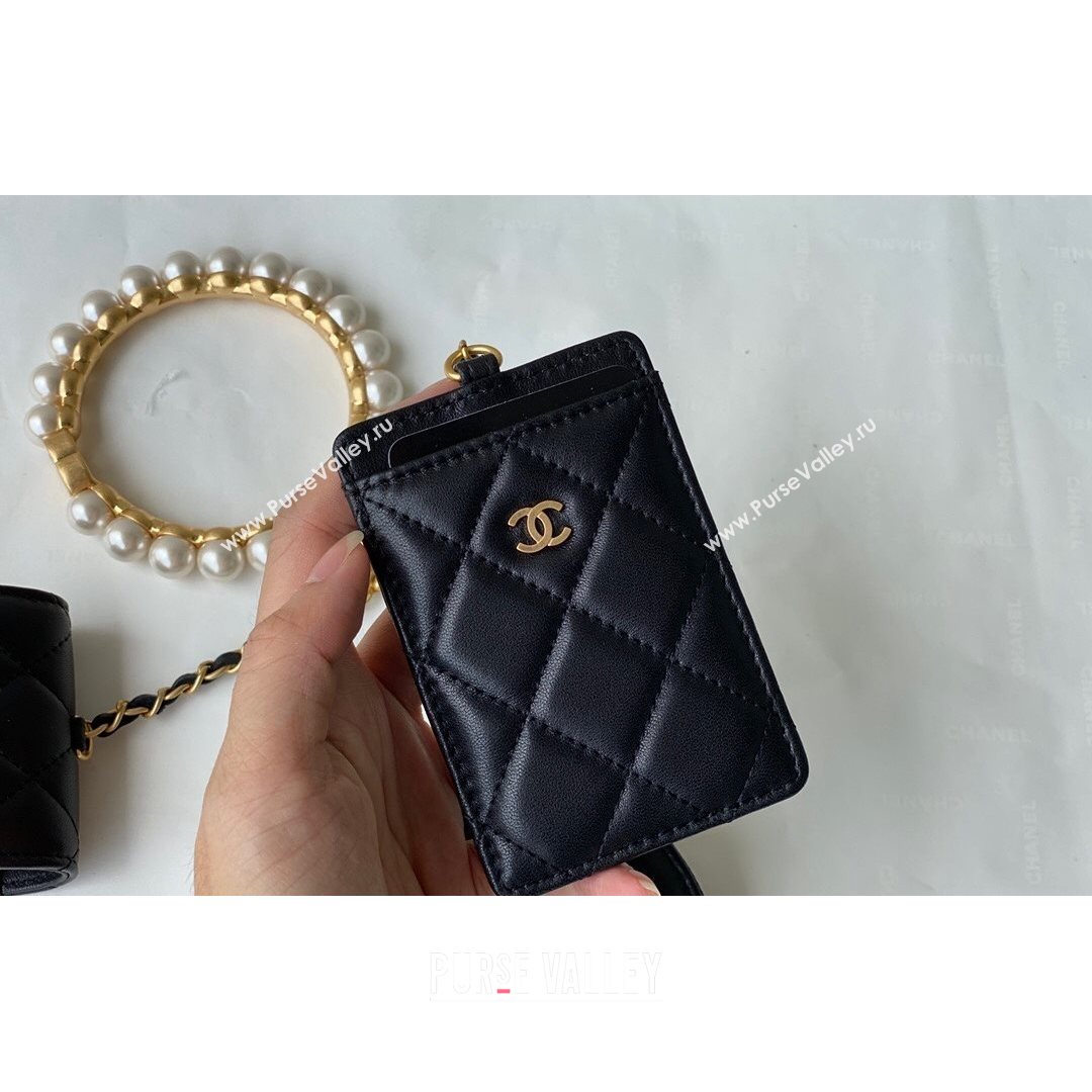 Chanel Lambskin Clutch Set with Chain AS2229 Black 2021 (SM-21082761)
