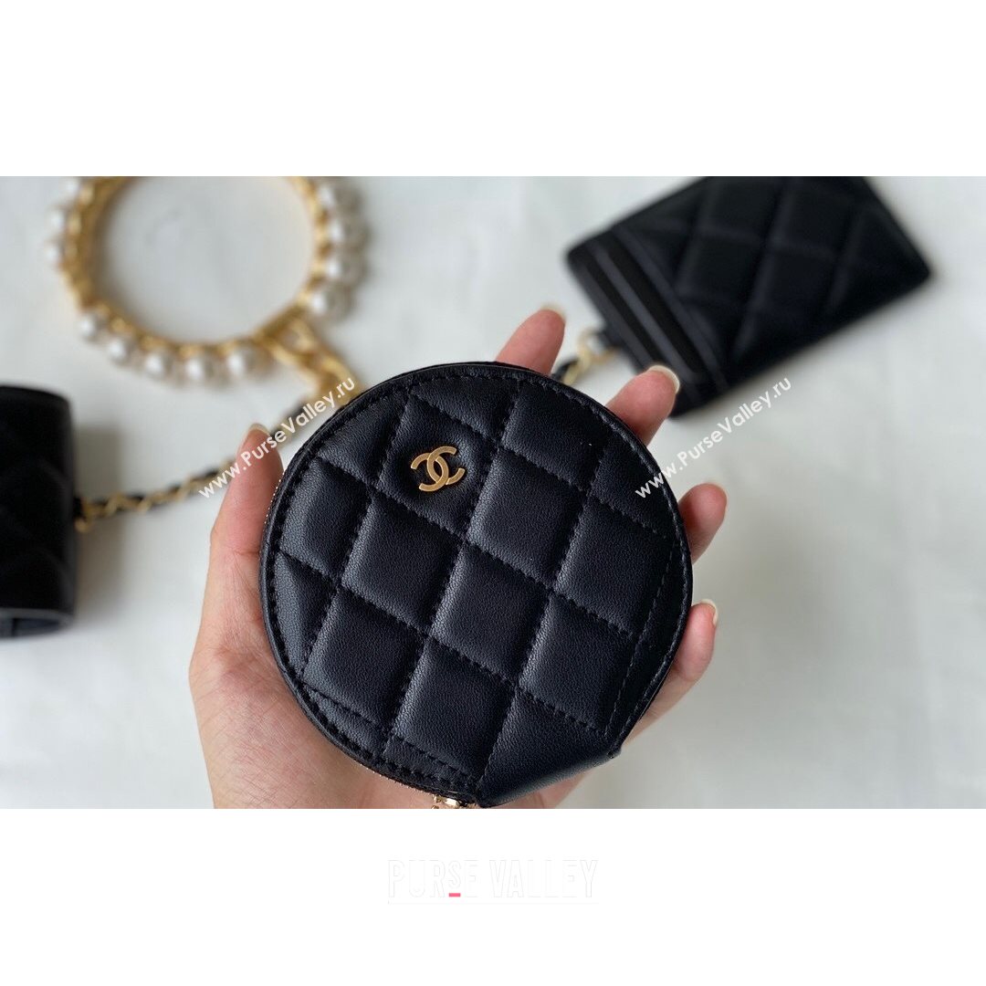 Chanel Lambskin Clutch Set with Chain AS2229 Black 2021 (SM-21082761)