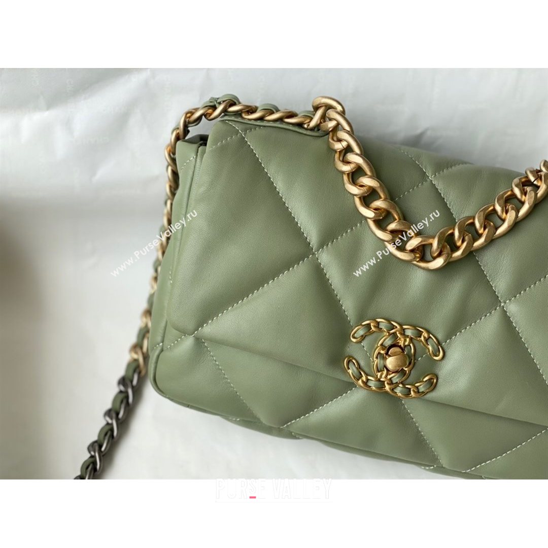 Chanel 19 Lambskin Small Flap Bag AS1160 Olive Green 2021 TOP (SM-21082710)