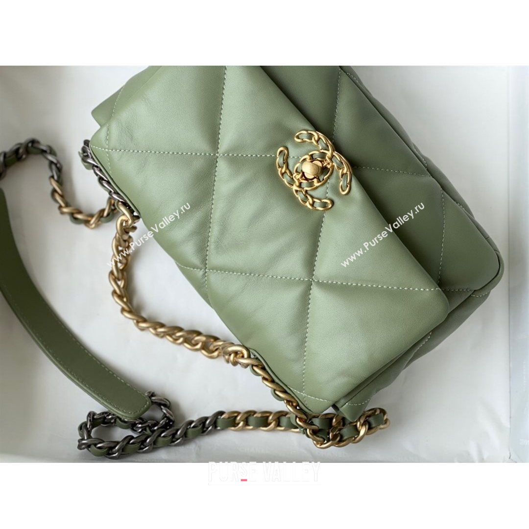 Chanel 19 Lambskin Small Flap Bag AS1160 Olive Green 2021 TOP (SM-21082710)