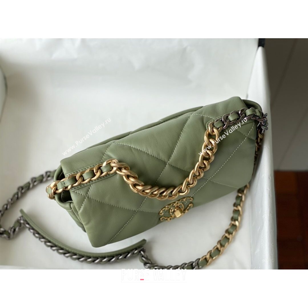 Chanel 19 Lambskin Small Flap Bag AS1160 Olive Green 2021 TOP (SM-21082710)