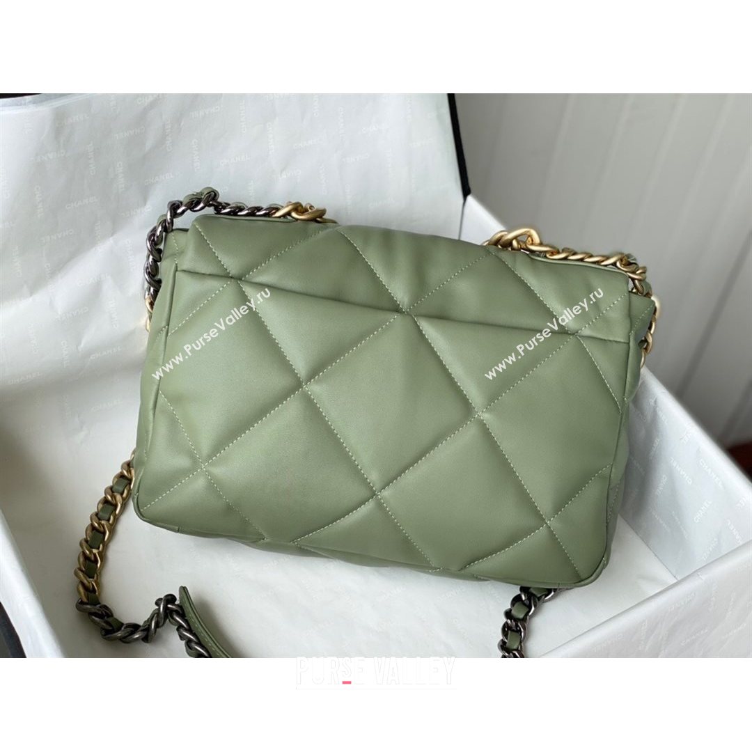 Chanel 19 Lambskin Large Flap Bag AS1161 Olive Green 2021 TOP (SM-21082711)