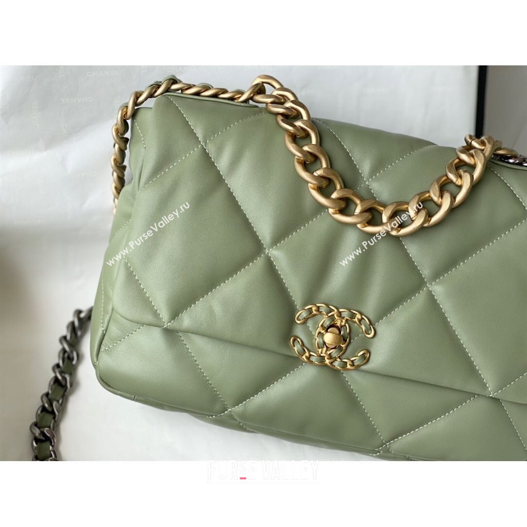 Chanel 19 Lambskin Large Flap Bag AS1161 Olive Green 2021 TOP (SM-21082711)