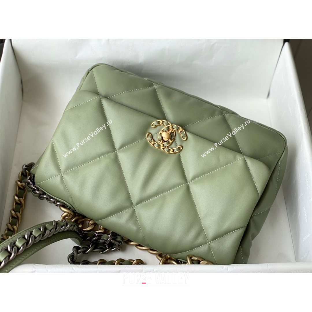 Chanel 19 Lambskin Large Flap Bag AS1161 Olive Green 2021 TOP (SM-21082711)