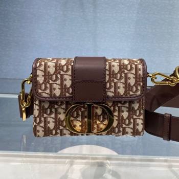 Dior 30 Montaigne CD Oblique Canvas Mini Box Shoulder Bag Brown 2020 (BF-20112606)