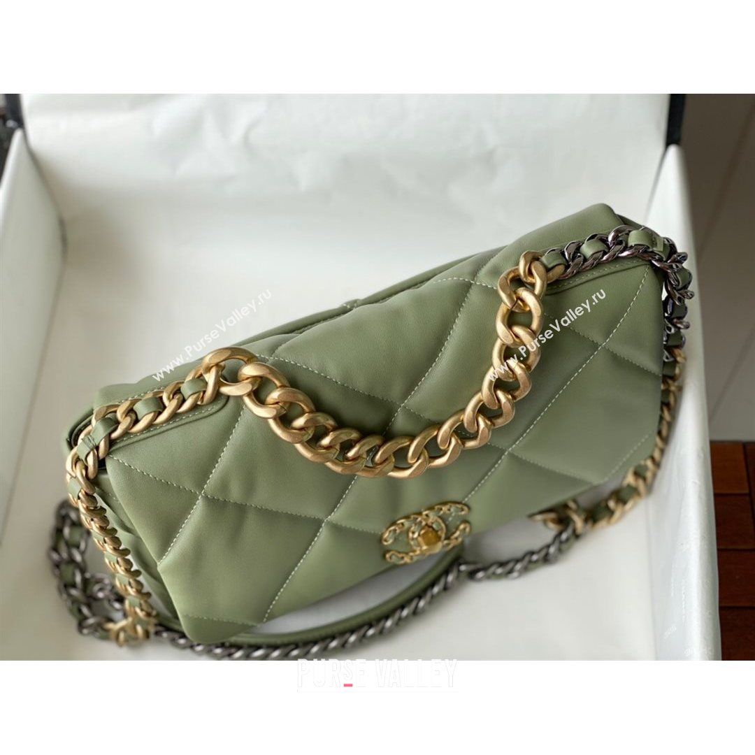 Chanel 19 Lambskin Large Flap Bag AS1161 Olive Green 2021 TOP (SM-21082711)