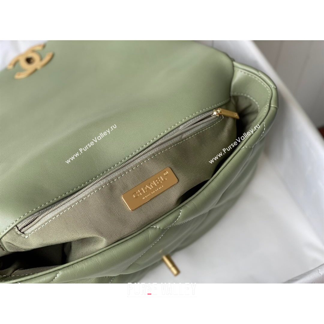 Chanel 19 Lambskin Large Flap Bag AS1161 Olive Green 2021 TOP (SM-21082711)