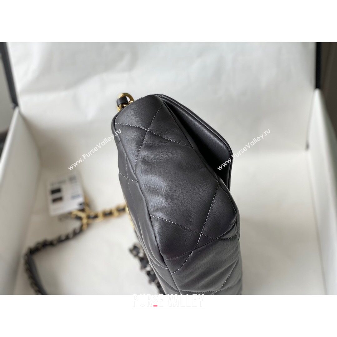 Chanel 19 Lambskin Small Flap Bag AS1160 Steel Gray 2021 TOP (SM-21082708)