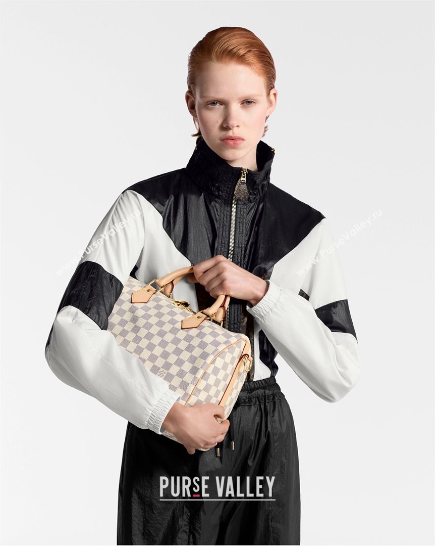 Louis Vuitton Speedy Bandouliere 30 Bag in Damier Azur Canvas N40592 White 2025 (K-25030614)