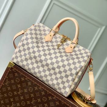 Louis Vuitton Speedy Bandouliere 30 Bag in Damier Azur Canvas N40592 White 2025 (K-25030614)