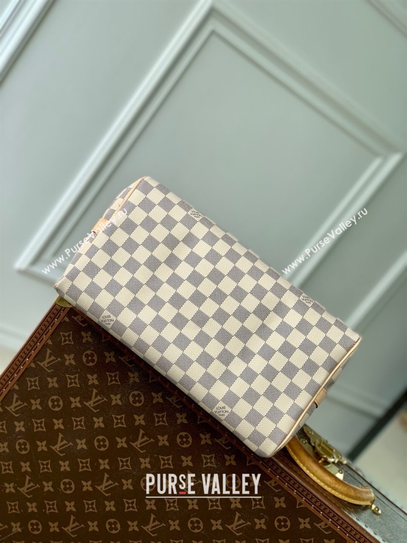 Louis Vuitton Speedy Bandouliere 30 Bag in Damier Azur Canvas N40592 White 2025 (K-25030614)