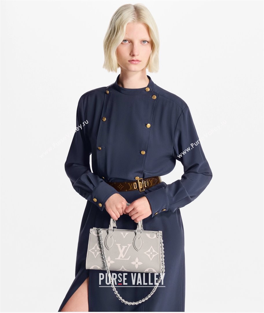 Louis Vuitton OnTheGo East West Bag in Embossed Grained Cowhide Leather M14213 Grey 2025 (K-25030604)