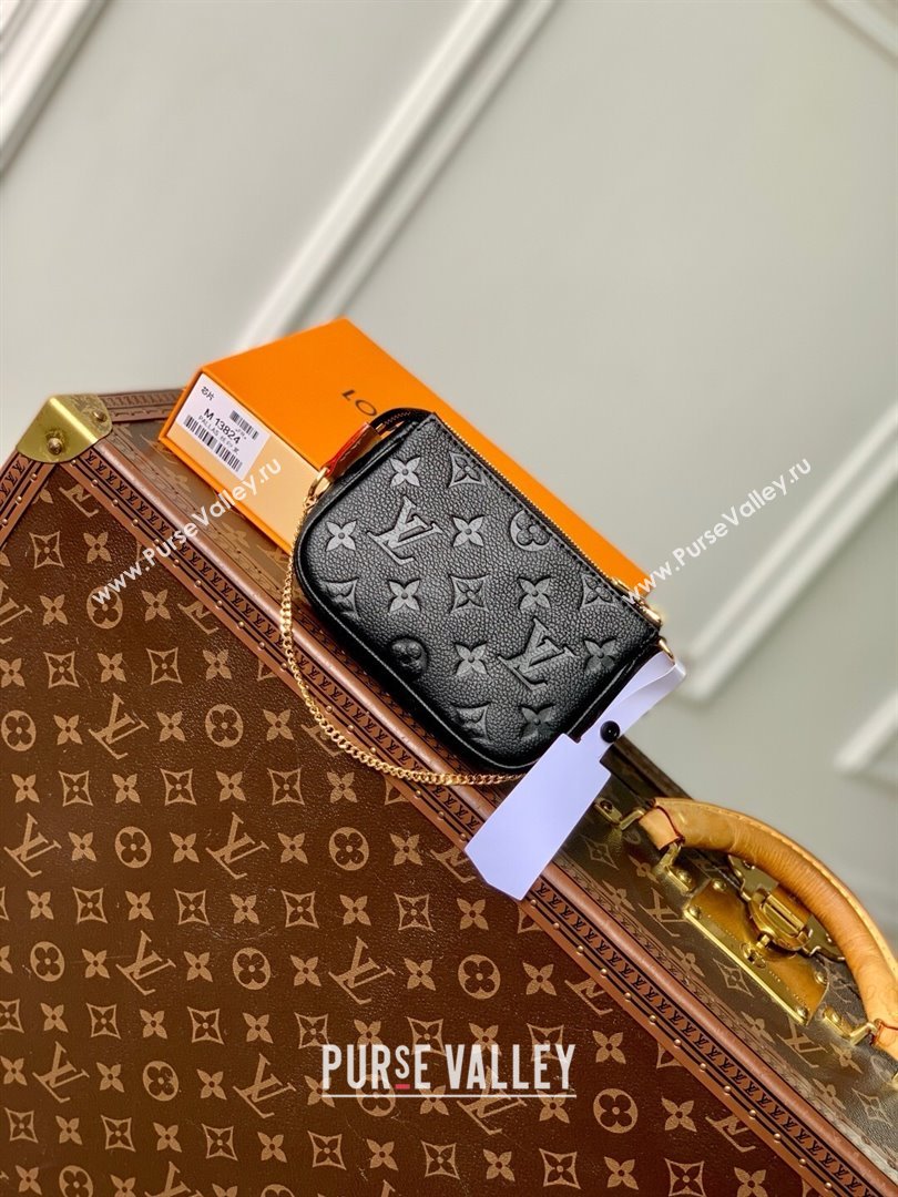 Louis Vuitton LV x TM Mini Pochette Accessoires Bag in Monogram Embossed Grained Leather M13824 Black 2025 (K-25030610)